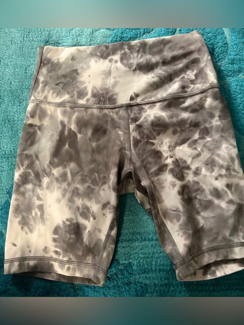lululemon athletica Gray Tie-Dye High-Rise Bike Shorts